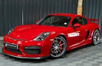 USED 2016 65 PORSCHE CAYMAN 3.8 GT4 2d 380 BHP RARE CARMINE RED, LEATHER DASH, 18 WAY HEATED SEATS, SPORTS CHRONO +