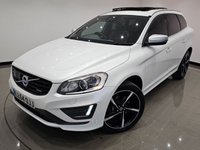 USED 2014 64 VOLVO XC60 2.0 D4 (181 PS) R-DESIGN LUX NAV GEARTRONIC ( EURO 6 ) S/S 5DR + PAN ROOF + HARMAN KARDON + E/M/HEATED LEATHERS + FAMILY PACK + ADAPTIVE CRUISE + DRIVER ALERT + PADDLESHIFT + HEATED S/WHEEL + XENONS / L.E.D.S + F/R PARK + BLIS + M/MEDIA + BTOOTH + PRIVACY + 20S + E/BOOT PANROOF+XENON+PARK+LEATHER+NAV+HARMAN KARDON+CRUISE