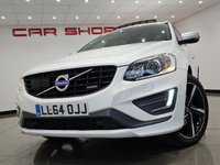 USED 2014 64 VOLVO XC60 2.0 D4 (181 PS) R-DESIGN LUX NAV GEARTRONIC ( EURO 6 ) S/S 5DR + PAN ROOF + HARMAN KARDON + E/M/HEATED LEATHERS + FAMILY PACK + ADAPTIVE CRUISE + DRIVER ALERT + PADDLESHIFT + HEATED S/WHEEL + XENONS / L.E.D.S + F/R PARK + BLIS + M/MEDIA + BTOOTH + PRIVACY + 20S + E/BOOT PANROOF+XENON+PARK+LEATHER+NAV+HARMAN KARDON+CRUISE