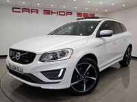 USED 2014 64 VOLVO XC60 2.0 D4 (181 PS) R-DESIGN LUX NAV GEARTRONIC ( EURO 6 ) S/S 5DR + PAN ROOF + HARMAN KARDON + E/M/HEATED LEATHERS + FAMILY PACK + ADAPTIVE CRUISE + DRIVER ALERT + PADDLESHIFT + HEATED S/WHEEL + XENONS / L.E.D.S + F/R PARK + BLIS + M/MEDIA + BTOOTH + PRIVACY + 20S + E/BOOT PANROOF+XENON+PARK+LEATHER+NAV+HARMAN KARDON+CRUISE