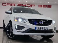 USED 2014 64 VOLVO XC60 2.0 D4 (181 PS) R-DESIGN LUX NAV GEARTRONIC ( EURO 6 ) S/S 5DR + PAN ROOF + HARMAN KARDON + E/M/HEATED LEATHERS + FAMILY PACK + ADAPTIVE CRUISE + DRIVER ALERT + PADDLESHIFT + HEATED S/WHEEL + XENONS / L.E.D.S + F/R PARK + BLIS + M/MEDIA + BTOOTH + PRIVACY + 20S + E/BOOT PANROOF+XENON+PARK+LEATHER+NAV+HARMAN KARDON+CRUISE