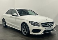 USED 2017 17 MERCEDES-BENZ C-CLASS 2.1 C 220 D AMG LINE 4d 170 BHP High Gloss Polar White, Cranberry red full leather interior,