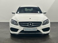 USED 2017 17 MERCEDES-BENZ C-CLASS 2.1 C 220 D AMG LINE 4d 170 BHP High Gloss Polar White, Cranberry red full leather interior,