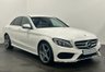 USED 2017 17 MERCEDES-BENZ C-CLASS 2.1 C 220 D AMG LINE 4d 170 BHP High Gloss Polar White, Cranberry red full leather interior,