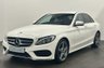 USED 2017 17 MERCEDES-BENZ C-CLASS 2.1 C 220 D AMG LINE 4d 170 BHP High Gloss Polar White, Cranberry red full leather interior,