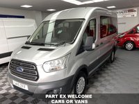 USED 2016 16 FORD TRANSIT 2.2 350 BUS 8 SEAT SHUTTLE FSH 124 BHP LOW MILES FSH EURO 6