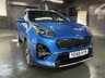 USED 2018 68 KIA SPORTAGE 1.6 CRDI GT-LINE ISG 5d 135 BHP 49600 MILES - KIA HISTORY - BLUE FLAME- BLACK LEATHER WITH RED PIPING AND STITCHING- LANE DEPARTURE - TOWBAR - PRIVACY GLASS - REVERSE CAMERA