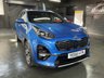 USED 2018 68 KIA SPORTAGE 1.6 CRDI GT-LINE ISG 5d 135 BHP 49600 MILES - KIA HISTORY - BLUE FLAME- BLACK LEATHER WITH RED PIPING AND STITCHING- LANE DEPARTURE - TOWBAR - PRIVACY GLASS - REVERSE CAMERA