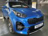 USED 2018 68 KIA SPORTAGE 1.6 CRDI GT-LINE ISG 5d 135 BHP 49600 MILES - KIA HISTORY - BLUE FLAME- BLACK LEATHER WITH RED PIPING AND STITCHING- LANE DEPARTURE - TOWBAR - PRIVACY GLASS - REVERSE CAMERA