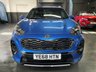 USED 2018 68 KIA SPORTAGE 1.6 CRDI GT-LINE ISG 5d 135 BHP 49600 MILES - KIA HISTORY - BLUE FLAME- BLACK LEATHER WITH RED PIPING AND STITCHING- LANE DEPARTURE - TOWBAR - PRIVACY GLASS - REVERSE CAMERA