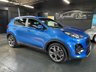 USED 2018 68 KIA SPORTAGE 1.6 CRDI GT-LINE ISG 5d 135 BHP 49600 MILES - KIA HISTORY - BLUE FLAME- BLACK LEATHER WITH RED PIPING AND STITCHING- LANE DEPARTURE - TOWBAR - PRIVACY GLASS - REVERSE CAMERA