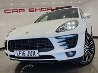 USED 2015 15 PORSCHE MACAN 3.0 V6 TD (258 PS) S PDK 4WD ( EURO 6 ) S/S 5DR + NAV + BOSE + PAN ROOF +E/M/HEAT ADAT. TURBO LEATHERS + PASM + AIR SUSPENSION + R/CAM + F/R PARK + BI-XENON PDLS +CRUISE + LANE KEEP + 21S PANROOF+21S+PDLS+R/CAM+TURBO LEATHERS+BOSE+NAV+CRUISE
