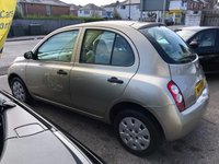 USED 2004 NISSAN MICRA 1.2 S 5d 80 BHP ULTRA LOW MILEAGE AUTOMATIC !!! COMES WITH GOOD SERVICE HISTORY AND A NEW MOT ON PURCHASE.  AVERAGE 45 MPG AND INSURANCE GROUP 10. TIMING CHAIN RUN ENGINE TO GIVE PEACH OF MIND. COMES IN A NICE GOLD COLOUR. SPECS INCLUDE REMOTE LOCKING, ELECTRIC WINDOWS, CD/RADIO, CLOTH INTERIOR, STEEL WHEELS. WONT BE AROUND FOR LONG.