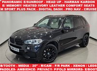 USED 2017 66 BMW X5 3.0 30D (258 PS) M SPORT AUTO XDRIVE ( EURO 6 ) S/S 5DR + PRO NAV + PANORAMIC E/SUNROOF + E/M/HEATED COMFORT / SPORT LEATHERS + HEAD UP + HARMAN KARDON + M SPORT PLUS PACK + R/CAMERA + F/R PARK + XENON / L.E.D.S + 20S + E/BOOT  PANROOF+R/CAM+XENON+COMFORT SEATS+NAV+HUD+HK+CRUISE