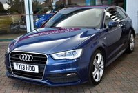 USED 2013 13 AUDI A3 1.4TFSi S-LINE 3 DOOR 6-SPEED 121 BHP LED DRL / Bluetooth / &pound;35 Road Tax