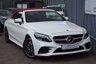 USED 2018 68 MERCEDES-BENZ C-CLASS 2.0 C 300 D AMG LINE PREMIUM PLUS 2d 242 BHP RED LEATHER - BURMESTER SOUND - RED ROOF - DIGITAL COCKPIT - 19"