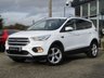 USED 2017 67 FORD KUGA 1.5 TITANIUM X 5d 148 BHP Finished in FROZEN WHITE with contrasting HEATED LEATHER TRIM. This Kuga is a great choice if you like driving. It's one of the most enjoyable, practical and fun family SUV's around. Features include PAN ROOF, Sat Nav, DAB, Electric Power Boot, Heated Full Leather, Heated Steering Wheel, Auto Parking, Cruise Control, 18" Alloys, B/Tooth and much more. Serviced at 9664 miles, 18548 miles, 26152 miles, 35074 miles, 43250 miles and on arrival at 51510 miles.