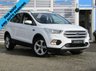 USED 2017 67 FORD KUGA 1.5 TITANIUM X 5d 148 BHP Finished in FROZEN WHITE with contrasting HEATED LEATHER TRIM. This Kuga is a great choice if you like driving. It's one of the most enjoyable, practical and fun family SUV's around. Features include PAN ROOF, Sat Nav, DAB, Electric Power Boot, Heated Full Leather, Heated Steering Wheel, Auto Parking, Cruise Control, 18" Alloys, B/Tooth and much more. Serviced at 9664 miles, 18548 miles, 26152 miles, 35074 miles, 43250 miles and on arrival at 51510 miles.