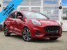 USED 2020 70 FORD PUMA 1.0 ST-LINE 5d 123 BHP Finished in LUCID RED METALLIC with Grey Trim. This Ford Puma certainly looks the part. It&rsquo;s got the raised up driving position, the eye-catching design, and a sort of miniature SUV shape. Features include Sat Nav, DAB Radio, B/Tooth, Apple Play, Virtual Dash and great Low Mileage. Dealer serviced at 8735 miles.