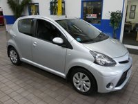 USED 2013 13 TOYOTA AYGO 1.0 VVT-I ICE 5d 68 BHP Low Mileage. Leather/Suede seats, Free to Tax. CAZ AND ULEZ Compliant. Excellent service history.