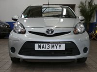 USED 2013 13 TOYOTA AYGO 1.0 VVT-I ICE 5d 68 BHP Low Mileage. Leather/Suede seats, Free to Tax. CAZ AND ULEZ Compliant. Excellent service history.