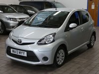USED 2013 13 TOYOTA AYGO 1.0 VVT-I ICE 5d 68 BHP Low Mileage. Leather/Suede seats, Free to Tax. CAZ AND ULEZ Compliant. Excellent service history.