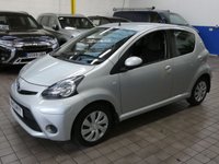 USED 2013 13 TOYOTA AYGO 1.0 VVT-I ICE 5d 68 BHP Low Mileage. Leather/Suede seats, Free to Tax. CAZ AND ULEZ Compliant. Excellent service history.