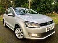 USED 2011 61 VOLKSWAGEN POLO 1.4 MATCH 3d 83 BHP 1 LADY OWNER+HUSBAND WITH ONLY 33,600 MILES//BIG PANORAMIC GLASS SUNROOF//X9 SERVICE STAMPS//REAR PARK SENSORS//AIRCON//FRONT FOG LIGHTS//REMOTE LOCKING//PRIVACY GLASS//ALLOY WHEELS//MUDFLAPS//X9 VW MAIN DEALER/SPECALIST SERVICE //MULTI-FUNCTION LEATHER STEERING WHEEL 83 BHP 1 LADY OWNER+HUSBAND WITH ONLY 33,600 MILES//PANORAMIC GLASS SUNROOF//REAR PARK SENSORS//AIRCON//FRONT FOG LIGHTS//REMOTE LOCKING//PRIVACY GLASS//ALLOY WHEELS//MUDFLAPS//X9 VW MAIN DEALER/SPECALIST SERVICE //MULTI-FUNCTION LEATHER STEERING WHEEL///X9 SERVICE HISTORY STAMPS--CAMBELT/WATERPUMP RENEWED @22,295 MILES 2020