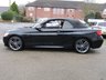 USED 2015 15 BMW 2 SERIES 2.0 220D M SPORT 2d 188 BHP Finished in BLACK SAPPHIRE with contrasting BLACK HEATED LEATHER trim. If you are looking for a medium sized convertible with that spacious feel and enjoy driving then look no further. This well built and solid car has features that include SAT NAV, FULL HEATED LEATHER, HARMON KARDON, 18" Alloys, DAB, B/Tooth, Front and Rear Park sensors, Cruise and much more. Dealer serviced at 18793 miles, 46451 miles, 61301 miles, 70969 miles and at 75979 miles. Comes With 12 Months MOT