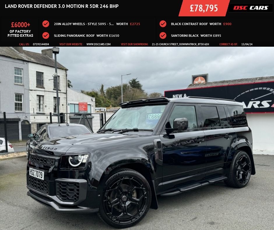 USED 2021 LAND ROVER DEFENDER 3.0 MOTION R 5dr 246 BHP FULL PANORAMIC GLASS SUNROOF