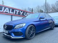 USED 2017 67 MERCEDES-BENZ C-CLASS 2.1 C 220 D AMG LINE 4d 170 BHP 20" ALLOYS -SATIN BLACK