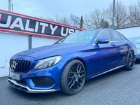 USED 2017 67 MERCEDES-BENZ C-CLASS 2.1 C 220 D AMG LINE 4d 170 BHP 20" ALLOYS -SATIN BLACK