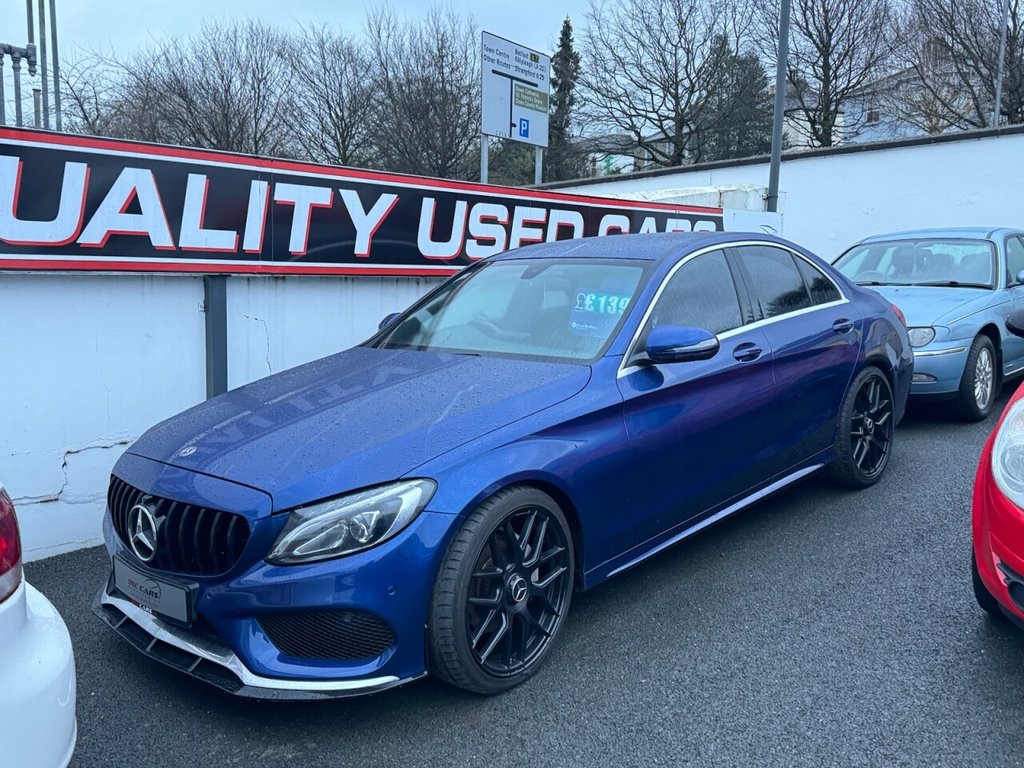 USED 2017 67 MERCEDES-BENZ C-CLASS 2.1 C 220 D AMG LINE 4d 170 BHP 20" ALLOYS -SATIN BLACK