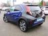 USED 2022 22 TOYOTA AYGO X 1.0 VVT-I EDGE 5d 71 BHP Finished in JUNIPER BLUE WITH BLACK and Dark Grey Sports Trim. The Toyota Aygo X is a raised ride height supermini that packs a surprisingly spacious interior and is great to drive. This affordable and economic Aygo X has some great spec which includes, 18" Alloys, Apple Play, Rear view Camera, Cruise Control DAB Radio, B/Tooth and much more. Dealer serviced at 6855 miles and is still under Toyota Warranty.
