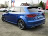 USED 2016 16 AUDI A3 2.0 S3 SPORTBACK QUATTRO NAV 5d 296 BHP Finished in SEPANG BLUE pearl with contrasting Ebony full heated SPORTS LEATHER seats. This 4x4 S3 has an advanced 2.0 turbocharged petrol engine pumping out 300 BHP, blistering performance with arguably the highest quality interior in its class. Features include Sat Nav, PAN ROOF, Full Heated Leather, DAB, Bang and Olufsen Speakers, B/tooth, LED run lights, Park Senors and Cruise. Dealer serviced at 13700 miles, 26057 miles, 41973 miles, 47104 miles, 55183 miles, 59959 miles and at 68410 miles