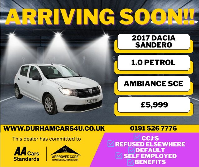 Used Dacia on Finance, car Finance for Bad Credit in Durham