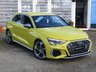 USED 2021 21 AUDI A3 2.0 S3 TFSI QUATTRO 5d 306 BHP Finished in PYTHON YELLOW pearl with contrasting Ebony heated SPORTS LEATHER seats. This 4x4 S3 has an advanced 2.0 turbocharged petrol engine pumping out 306 BHP, blistering performance with arguably the highest quality interior in its class. Features include Sat Nav, Rear View Camera, Full Heated Leather, DAB, Bang and Olufsen Speakers, B/tooth, LED run lights, Park Senors with Park Assist and Cruise. Dealer serviced at 10600 miles, 12674 miles, 20652 miles and on arrival at 27587 miles.