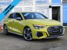 USED 2021 21 AUDI A3 2.0 S3 TFSI QUATTRO 5d 306 BHP Finished in PYTHON YELLOW pearl with contrasting Ebony heated SPORTS LEATHER seats. This 4x4 S3 has an advanced 2.0 turbocharged petrol engine pumping out 306 BHP, blistering performance with arguably the highest quality interior in its class. Features include Sat Nav, Rear View Camera, Full Heated Leather, DAB, Bang and Olufsen Speakers, B/tooth, LED run lights, Park Senors with Park Assist and Cruise. Dealer serviced at 10600 miles, 12674 miles, 20652 miles and on arrival at 27587 miles.