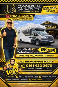 USED 2023 72 FORD AUTO-TRAIL  TRANSIT FORD F74 MOTORHOME  LOW MLS ( NO VAT ) ( NO VAT )F74 AUTOTRAIL TOP OF THE RANGE MOTORHOME