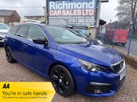 USED 2019 19 PEUGEOT 308 1.2 S/S SW GT LINE 5d 129 BHP BIG SPEC CAR, 18 IN  ALLOYS, PAN ROOF, SAT NAV, MEGA VALUE, WETBELT DONE