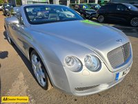 USED 2007 N BENTLEY CONTINENTAL 6.0 GTC 2d 550 BHP IN SILVER ,68,549 MILES, FULL BENTLEY SERVICE HISTORY, ULEZ COMPLIANT, AUTOMATIC GEARBOX, CONVERTIBLE ROOF, SATELLITE NAVIGATION  
