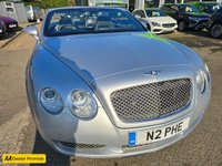 USED 2007 N BENTLEY CONTINENTAL 6.0 GTC 2d 550 BHP IN SILVER ,68,549 MILES, FULL BENTLEY SERVICE HISTORY, ULEZ COMPLIANT, AUTOMATIC GEARBOX, CONVERTIBLE ROOF, SATELLITE NAVIGATION  