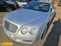 USED 2007 N BENTLEY CONTINENTAL 6.0 GTC 2d 550 BHP IN SILVER ,68,549 MILES, FULL BENTLEY SERVICE HISTORY, ULEZ COMPLIANT, AUTOMATIC GEARBOX, CONVERTIBLE ROOF, SATELLITE NAVIGATION  
