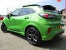USED 2021 21 FORD PUMA 1.5 ST 5d 198 BHP Finished in MEAN GREEN METALLIC with HEATED RECARO LEATHER/ALCANTARA Trim. This Ford Puma certainly looks the part, it is the sportiest version of the Puma compact SUV, with meaner looks and a racier setup, It's got the raised up driving position, the eye-catching design, and a miniature SUV shape. Features include Pan Roof, Sat Nav with Virtual Dash, DAB Radio, Power Boot, Rear Camera, B/Tooth, Apple Play, Low Mileage and much more. Dealer serviced at 8577 miles, 18588 miles and at 24100 miles