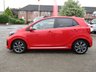 USED 2021 21 KIA PICANTO 1.0 GT-LINE 5d 66 BHP Finished in CHILLI RED  with HEATED BLACK LEATHER Trim. This is an excellent Top of the Range small car for the money. High quality and neatly designed interior. Great to drive and cheap to run. Also offers plenty of space for passengers with 5 doors. Features include DAB RADIO, Apple Play, Leather Trim, Rear View Camera, Alloys, B/Tooth, Power folding mirrors and much more. Serviced at 2930 miles, 6352 miles, and on arrival at 12584 miles.