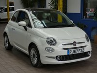 USED 2017 67 FIAT 500 1.2 LOUNGE 3d 69 BHP SUNROOF ANDROID APPLE CARPLAY CRUISE CONTROL PARKING SENSORS 2 OWNERS SERVICE HISTORY