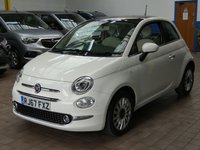 USED 2017 67 FIAT 500 1.2 LOUNGE 3d 69 BHP SUNROOF ANDROID APPLE CARPLAY CRUISE CONTROL PARKING SENSORS 2 OWNERS SERVICE HISTORY