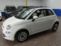 USED 2017 67 FIAT 500 1.2 LOUNGE 3d 69 BHP SUNROOF ANDROID APPLE CARPLAY CRUISE CONTROL PARKING SENSORS 2 OWNERS SERVICE HISTORY