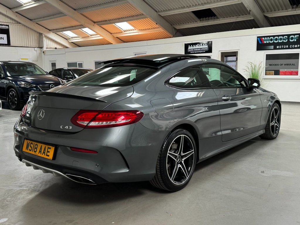 USED 2018 18 MERCEDES-BENZ C-CLASS 3.0 AMG C 43 4MATIC PREMIUM 2d 362 BHP PANROOF+SPORTS EXHAUST+PREMIUM