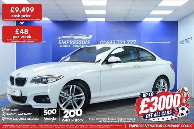 View our BMW 2 Series 2.0 218D M SPORT 2d 148 BHP